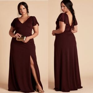 Birdy Grey Hannah Empire Dress Women's large Cabernet Maxi Dress Gown